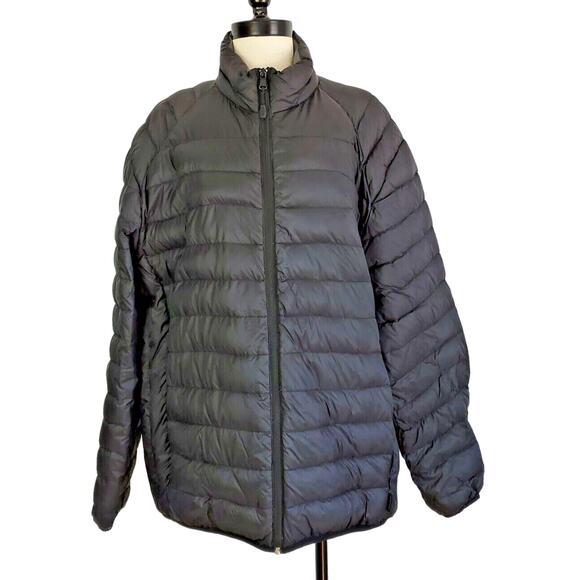 Calvin Klein Jacket Womens Large Black Packable Lightweight Puffer Down Coat - Picture 1 of 16